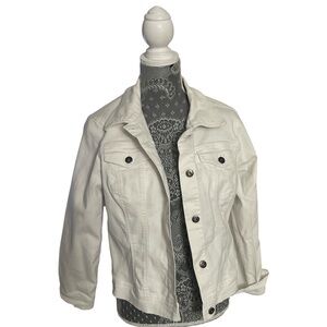 DG2 by Diane Gilman Virtual Stretch Denim Jacket Women’s White Size Medium